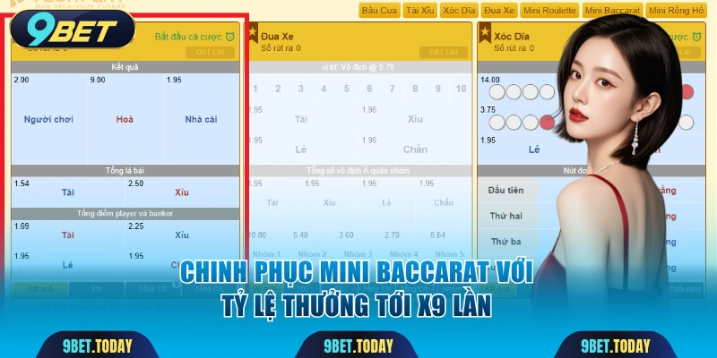 Chinh phục mini Baccarat với tỷ lệ thưởng tới x9 lần